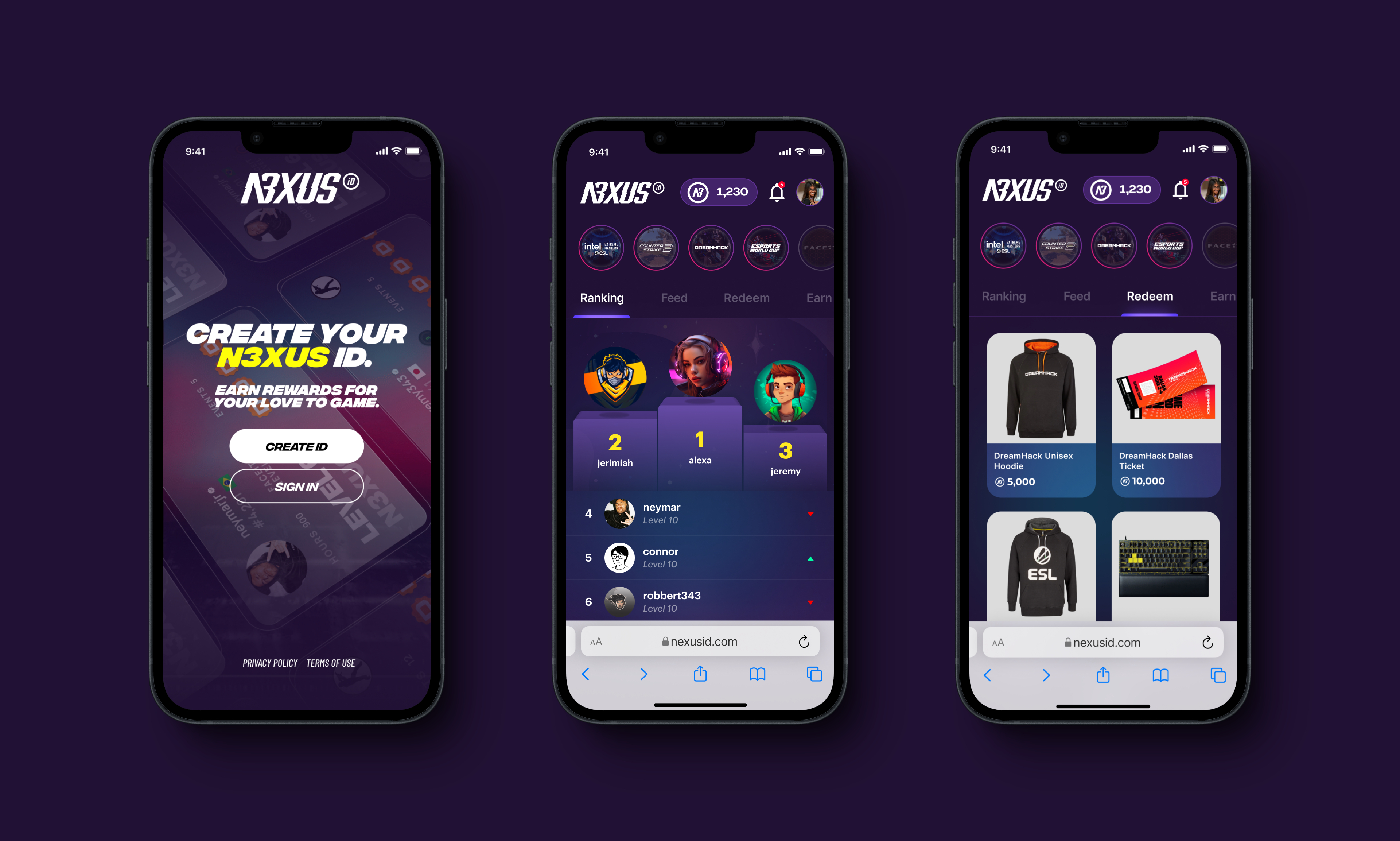 Nexus ESL Gaming Website